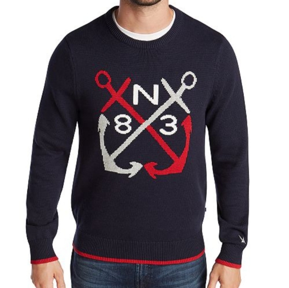 Nautica Blue Sail Clasic Fit Anchor Sweater